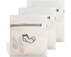 Set van 3 Wasnetten voor Delicate Kleding, Ondergoed en Schoenen - Ideaal voor Reis en Wassen, 18 x 20 cm
