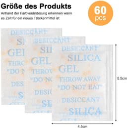 5 g x 60 stuks silicagel zakjes voedselveilige silicagel droogmiddel met sinaasappelparels vochtindicator droogmiddel voor het verwijderen van vocht — thumbnail 2