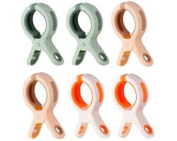 Dailygoods - Grote Kledingknijpers 6 Stuks - Sterke Winddichte Handdoekclips