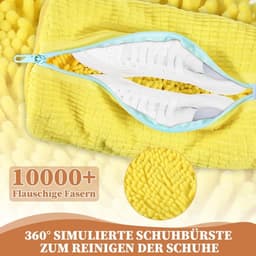 2 stuks schoenwaszakken, waszak, waszak, verbeterde schoenentas, multifunctionele bescherming, schoenwaszak voor wasmachine, anti-vervorming, sneakers, waszak, herbruikbare schoenen, waszak (geel) — thumbnail 2