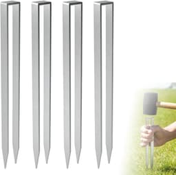 Solidchoice- Grondankers U-vormig 4 stuks - Roestvrij Staal - Robuuste Bevestiging - Voor Rozenbogen - Tuin en Outdoor Structuren - Corrosiebestendig - Tuinankers — thumbnail 1