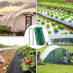 Set van 50 grondpinnen – gegalvaniseerde stalen tuinpinnen, U-vormige gazonpinnen, geschikt voor mulch en onkruidbestrijdingsdoek. — thumbnail 3