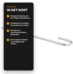 Grondanker Verzinkt Staal - 8 Stuks - J-vormige Haringen - Tuinharingen - Camping - Outdoor Activiteiten - Geschikt voor Diverse Bodems - Tentharing — thumbnail 2