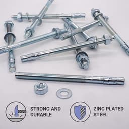 Wigankers - Boutankers pluggen - Stevig Verankeren - Verzinkt Staal - M10 x 150 mm - Zilver — thumbnail 4
