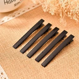 Zwarte Alligator Haarclips - Eendensnavel Clips - Haarstyling DIY - Enkele Haak Plat - 75 cm - Zwart — thumbnail 2