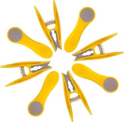 Wasknijpers - Kledingklemmen Waslijn - Kleding Drogen - Zachte Grip - 70 mm - Geel Grijs — thumbnail 2