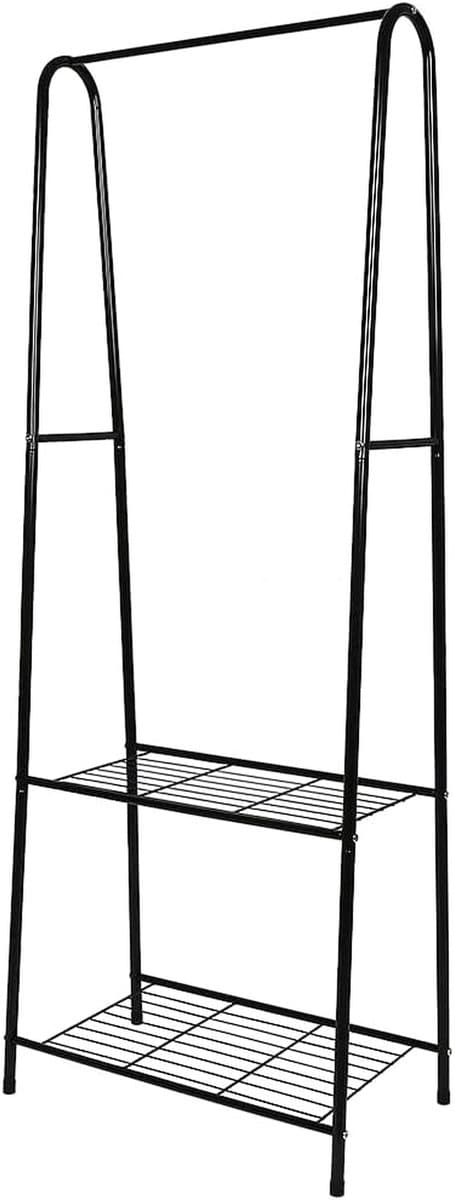 Droogtoren Waskrek - Kledingrek Wielen - Kleding Drogen - 6 Inklapbare Vleugels - 72 x 56 x 152 cm - Zwart — afbeelding 1