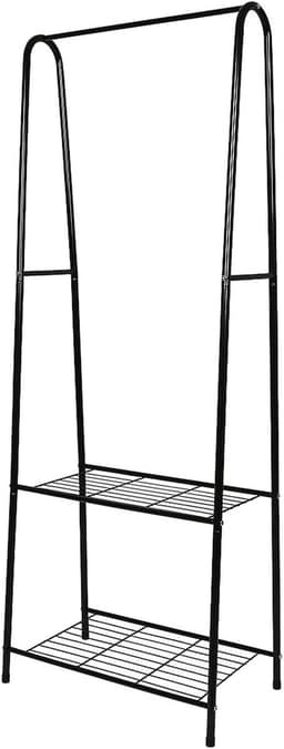 Droogtoren Waskrek - Kledingrek Wielen - Kleding Drogen - 6 Inklapbare Vleugels - 72 x 56 x 152 cm - Zwart — thumbnail 1