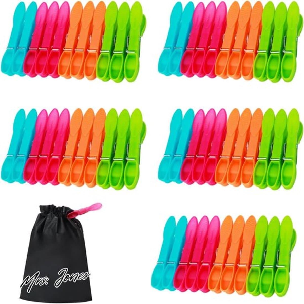 Wasknijpers 60 stuks zonder print - stabiele buitenringveer - extra sterk antislip - wasknijpers voor waslijn of wasrek. — afbeelding 1