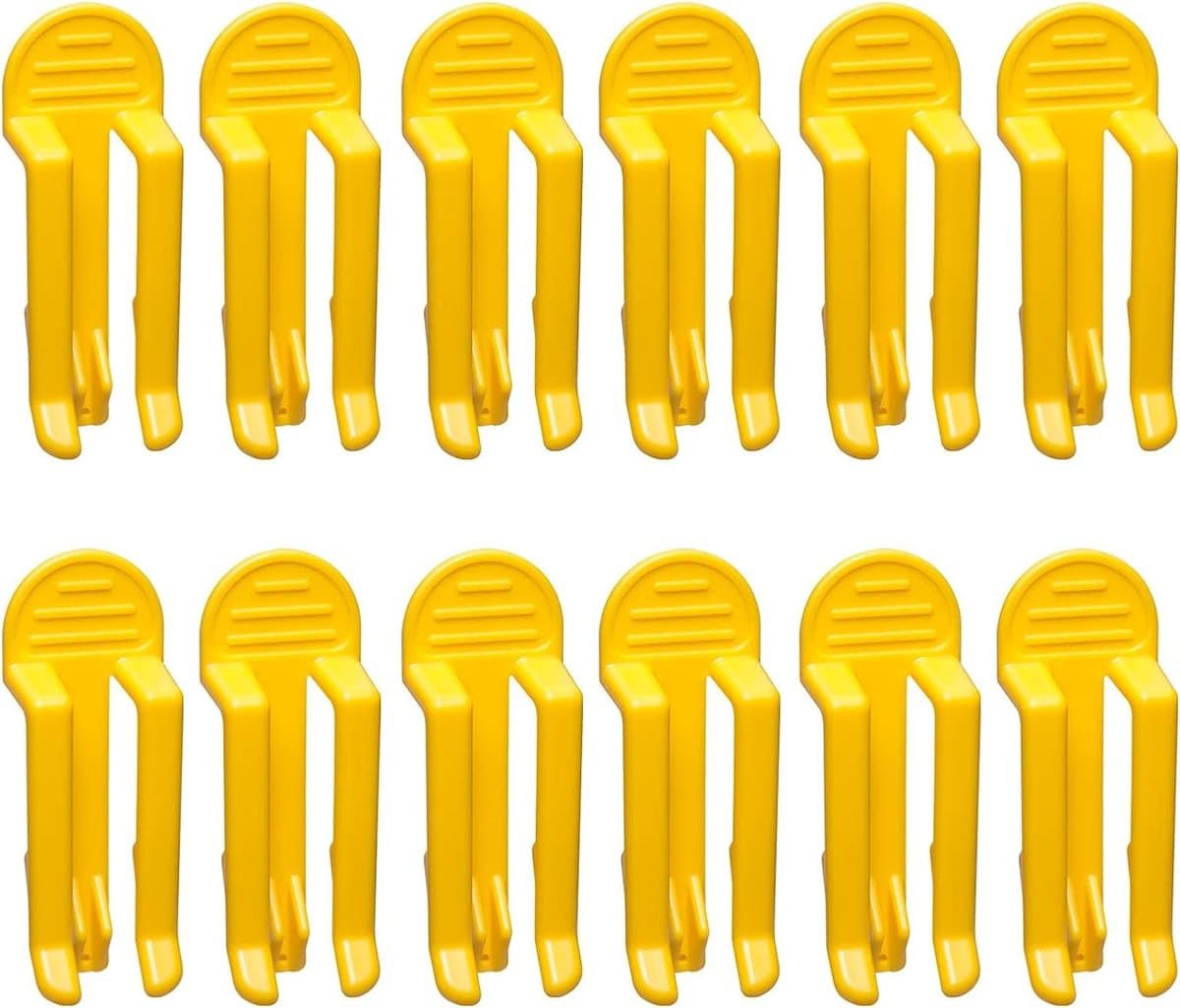 Afvalzak Klemmen - Prullenbak Clips - Vuilnisbak Gebruik - Voorkomt Wegglijden - 12 Stuks - Geel — afbeelding 1