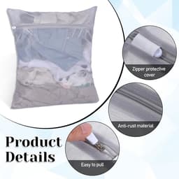 Grote waszak met ritssluiting voor wasmachine, herbruikbare mesh wasnet voor delicate kleding, 50 x 60 cm, 3 stuks, ideaal voor truien en overhemden — thumbnail 4