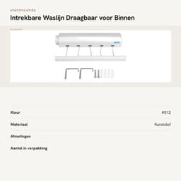 Draagbaar wanddroogrek, 3,75 m - Dailygoods — thumbnail 2