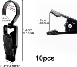 10 stukken 360 graden draaibare haken, draagbare clips, grote kunststof klemmen — thumbnail 2