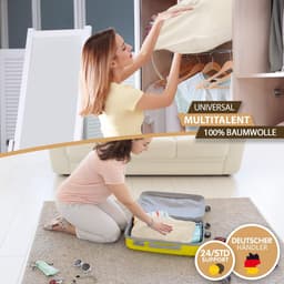 SnelShoppen - Extra grote waszakken 2 sets 50 x 75 cm 100% katoen - Duurzame heavy duty waszak met trekkoord - Herbruikbare wasbox voor kleding, reize — thumbnail 5