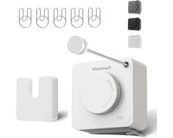Intrekbare waslijn - Kledinglijn binnen - Kleding drogen - Niet-doorhangend ontwerp - 4 meter - Wit
