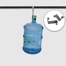 Hangende waszak, waszak voor deur, wasmand met 2 extra roestvrijstalen deurhaken, wasmand, grijs | Wasmand voor de deur, grote wasmand voor ruimtebesparende opslag, badkamer, slaapkamer, grijs — thumbnail 3