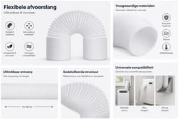 VHV-Afvoerslang - Links Draaiend - 1.5 Meter - 15 cm Diameter - Linkse Schroefdraad en Flexibele Luchtafvoerslang voor Mobiele Airco en Droger - 1.5m 150mm — thumbnail 5