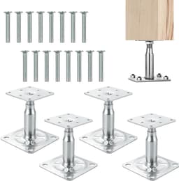 Poststeunen set van 4 - Hoogte verstelbaar 100-150 mm - Gegalvaniseerd staal - Geschikt voor stevige bevestiging - ShopVlot — thumbnail 1