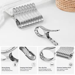 Solidchoice - Set van 20 Grote Roestvrijstalen Wasknijpers voor Diverse Toepassingen — thumbnail 5