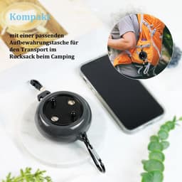 SnelShoppen - Extendable Clothesline 10 m - Camping Waslijn - Lichtgewicht en Compact - Ideaal voor Buiten, Reis, Tuin en Badkamer - Zwart — thumbnail 3