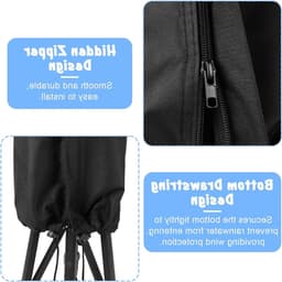 Beschermhoes voor Waslijn Carousel van 600D Oxford Stof, Waterdicht en UV-Bestendig, Inclusief Opbergzak, Ideaal voor Buitengebruik (180 x 16 x 16 cm) — thumbnail 3