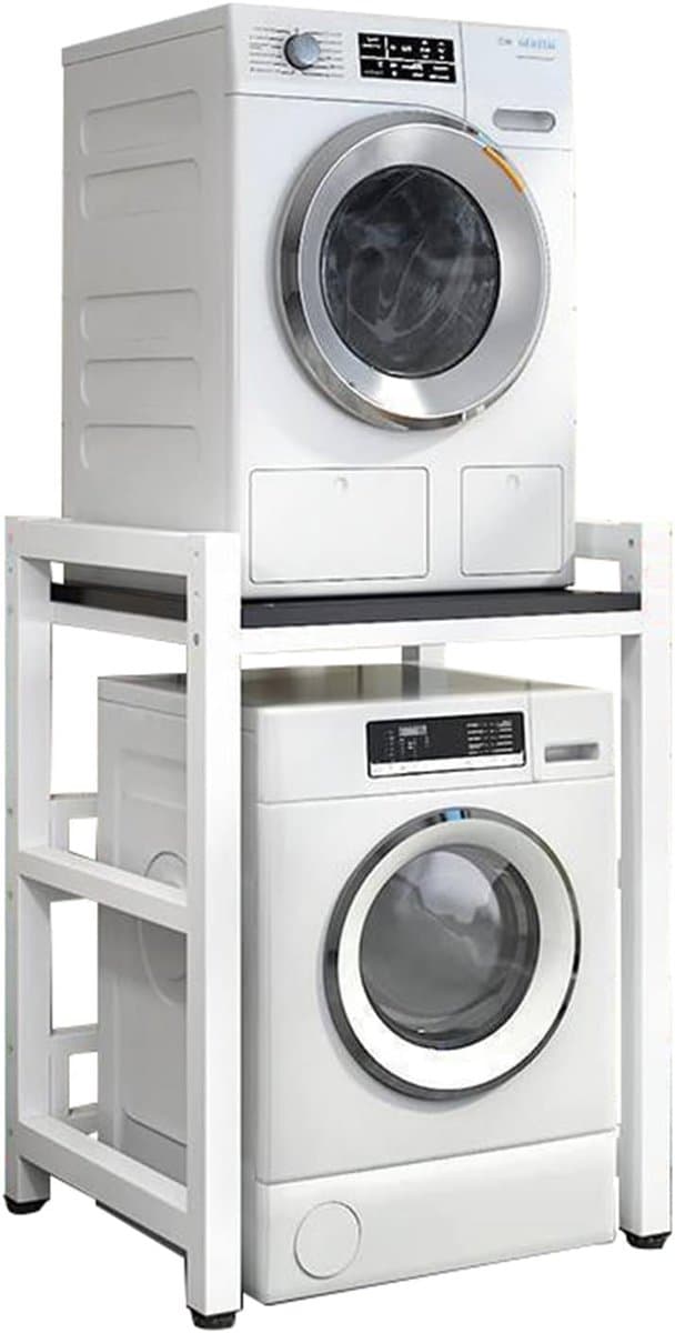 Droogrek Verhoger - Wasmachine Tafel - Ruimte Besparen - Verstelbare Hoogte - 75 cm Breed - Wit Zwart — afbeelding 1