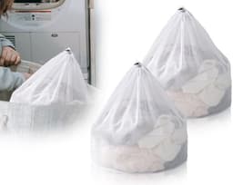 Wasnet Set van 2 - 50 x 60 cm - Herbruikbaar - Dichte Mesh - Koordsluiting - Bescherming voor Kleding - Waszak — thumbnail 1