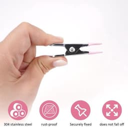 Wasknijpers 50 Stuks - Roestvrij Stalen Klemmen - Antislip Metalen Wasknijpers - Kleine Klemmen voor Kleding - Corrosiebestendig - 2,5 × 5,5 cm — thumbnail 4