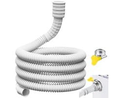 PromoHome Flexibele afvoerslang voor airco en luchtontvochtiger, 3 m, wit, anti-knel, incl. rubberen adapter