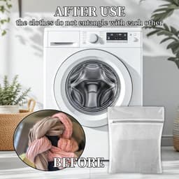 SnelShoppen - 6 Waszakken voor Wasdroger, Wasnet met Grijze Rits, Voor Truien, Hemden, Ondergoed, Sokken (Groot, Medium, Klein) — thumbnail 2