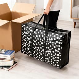 SnelShoppen - 98L Extra Grote Opslagzakken, Waterdicht en Stofdicht, Herbruikbare Dubbele Rits Zak voor Verhuizen van Kleding, Opbergruimte, Speelgoed — thumbnail 2