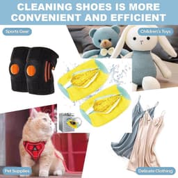 SnelShoppen - Schoenwaszak Geel - Herbruikbare Waszak voor Schoenen met 360° Reiniging - Zipper en Bescherming voor de Wasmachine — thumbnail 4