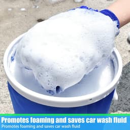 2 stuks autowashandschoen, microvezel washandje voor de auto, buiten, shaggy washandschoen voor professioneel auto-onderhoud, 100% krasvrij en zacht, verwijdert moeiteloos hardnekkig vuil (blauw) — thumbnail 3