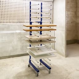 Combi Spray Droogrek Blauwe Trolley Eco Verfwerkplaats Houtbewerking Droge Opslag 4 360 Graden Wielen Mobiel 15 Lagen 25kg Per Laag 375kg Totale Capaciteit Verstelbare Breedte 182 H x 35/65 B x 59 D — thumbnail 5