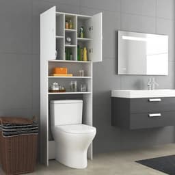 Wasmachine ombouw - Kast - Opbouwmeubel - Verhoger - Wasmachine meubel - Opbergkast - Hout - 64x25,5x190 cm - Wit — thumbnail 5