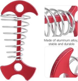 Grondanker voor Buiten Kamperen - 4 Stuks Aluminiumlegering Spiraal Grondpen met Touw Gesp — thumbnail 3