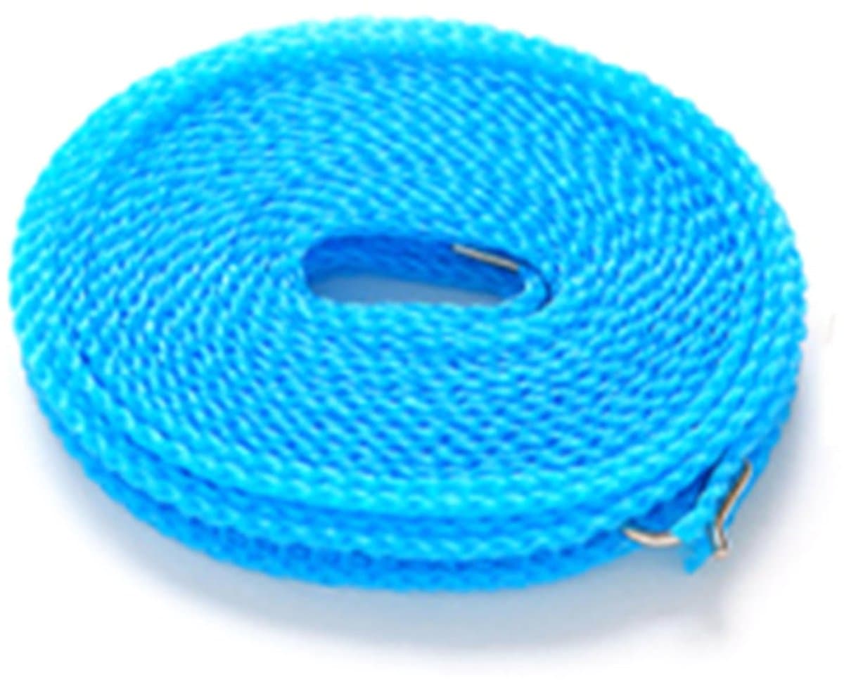 8m antislip waslijn - Winddicht en stabiel - Nylon - Eenvoudig te installeren - Geschikt voor binnen- en buitengebruik - Blauw — afbeelding 1