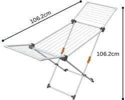 DailySupplies® Droogmolen met Voet voor Camping & Thuis - Wasrek Staand - Droogrek Inklapbaar - Grijs
