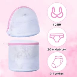 BH Waszakken - Mesh Delicates Zakken - Ondergoedbeschermer met Rits - Voor Wasmachine & Reizen - Voor Vrouwen & Studenten - Wit - 30x25 cm - 6 Stuks — thumbnail 3