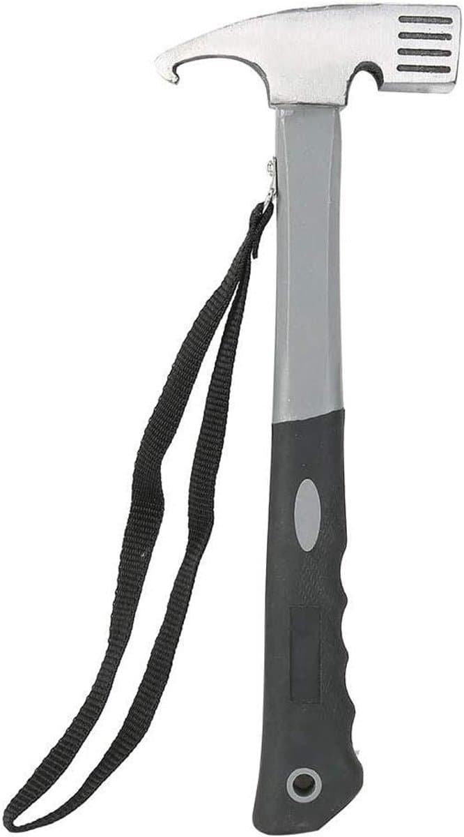 Allecto Plus - Campinghamer van koolstofstaal 30 x 11 cm voor outdoor camping, met sleutelkoord — afbeelding 1