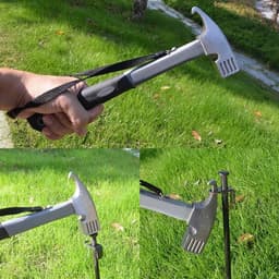 Allecto Plus - Campinghamer van koolstofstaal 30 x 11 cm voor outdoor camping, met sleutelkoord — thumbnail 2