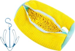 Allecto plus - Waszak van fluweel voor ademende schoenopslag in wasmachine - Gele schoenenwaszak met ritssluiting - Schoenenzak voor sportschoenen en sandalen - Beige Kleurige opbergzak — thumbnail 1