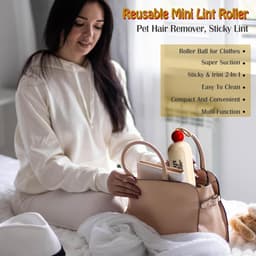6-pack zelfklevende haarcatcherset met herbruikbare haarverwijderaar - mini 2-in-1 tool - 4 stuks siliconen wasmachine haarvangers — thumbnail 3