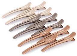 12 Professionele Haarclips voor Kapsels en Knippen - Antislip Eendensnavel van Kunststof, 11 cm, Neutraal — thumbnail 1