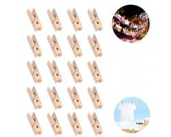 20 stuks - Houten clips - Opbergclips - Fotoclips - Houten wasknijpers - Houten knutselspullen - 3,5*0,7 cm - voor doe-het-zelfprojecten, woonaccessoires en het organiseren van kleine spullen — afbeelding 1