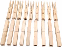 Grote 18-delige houten wasknijpers voor kleding en ambachten - 9,5 cm lange veerclips — thumbnail 1