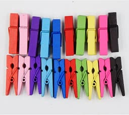 Houten Wasknijpers - 100 Stuks, Mini Gekleurde Clips voor Foto's en Decoratie, 3,5 cm — thumbnail 5