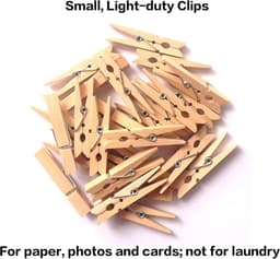 Houten Knijpers Klein (4,8 cm) - Decoratieve Waslijn Pinnen voor Knutselen en Decoratie - 50 Stuks — thumbnail 4