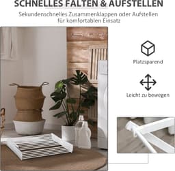 Opvouwbaar Wasrek - 74x35x144 cm - 8 Lagen Turm + Binnen & Buiten - Metaal & Kunststof - Wit — thumbnail 5