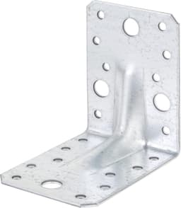 Hoekankers Extra Sterk met Rib | Verzinkte Staal | 90 x 90 x 65 mm | Set van 12 — thumbnail 1